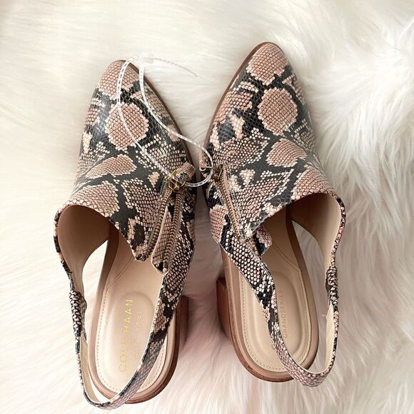 NWOT Cole Haan Vicky Slingback snake skin heel, 8 - Picture 7 of 15